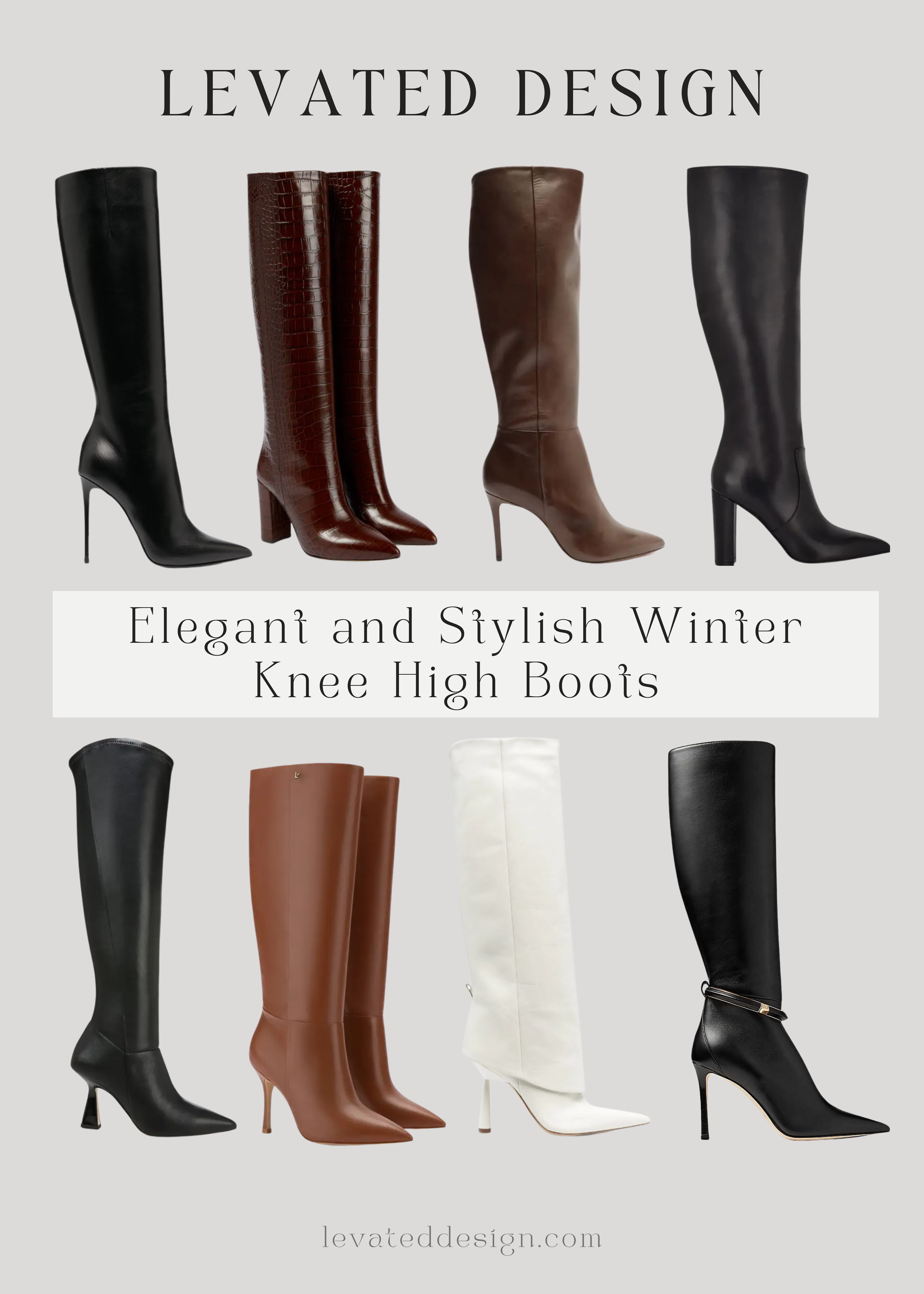 Women's winter leather knee 2025 high boots